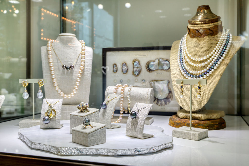 High quality jewelry on store display