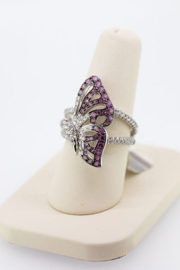 18K White Gold Butterfly Ring