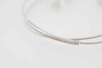 boise jewelers White Gold Bangle Wire Diamond Bracelet