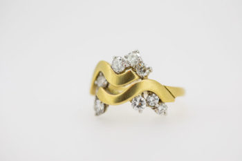 Brushed Yellow Gold Diamond Ring (1 Ct Tw)