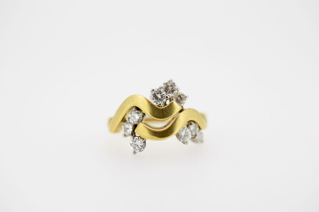 Brushed Yellow Gold Diamond Ring (1 Ct Tw)